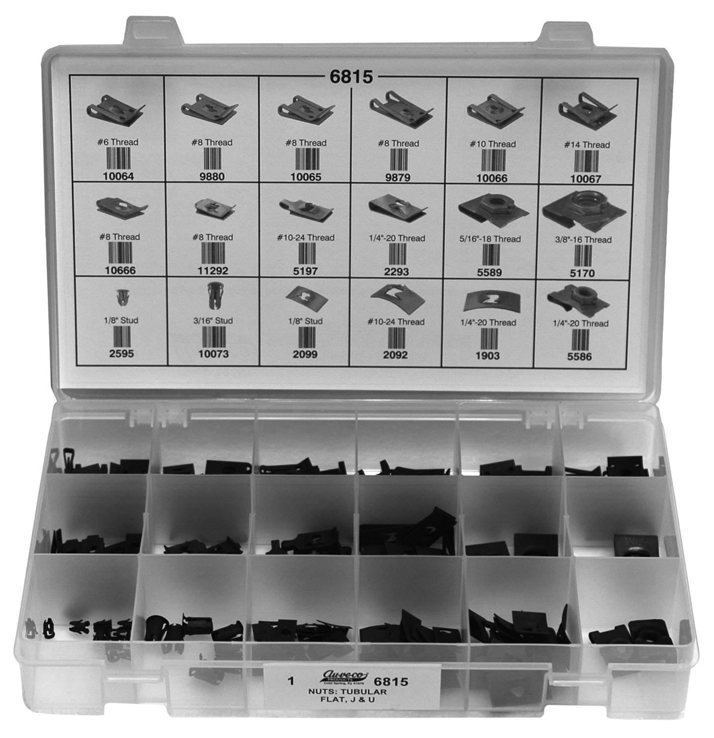 Auveco No. 6815 Tubular Flat U & J Nut Quik-Select Kit, Quantity - 1 KIT
