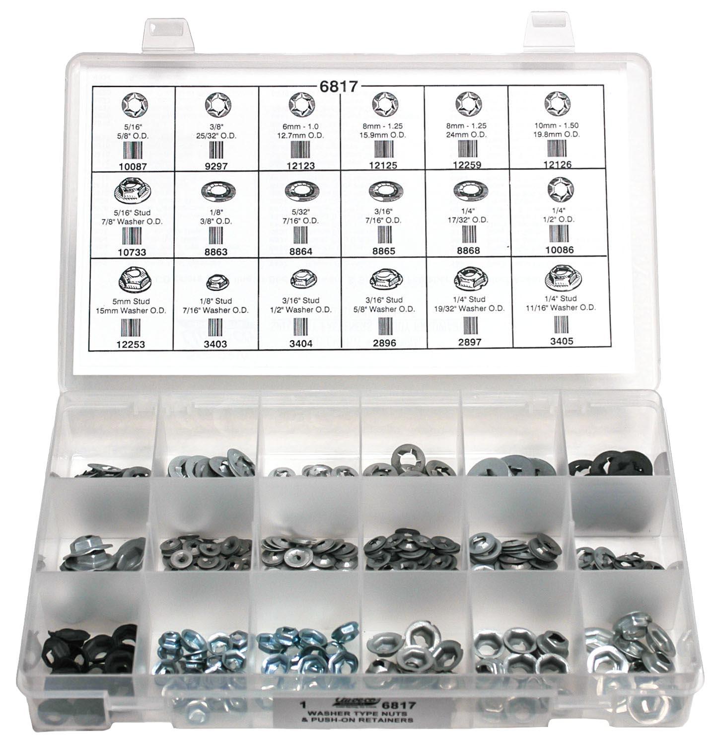 Auveco No. 6817 Washer Nut & Push-On Ret. Quik-Select Kit, Quantity - 1 KIT