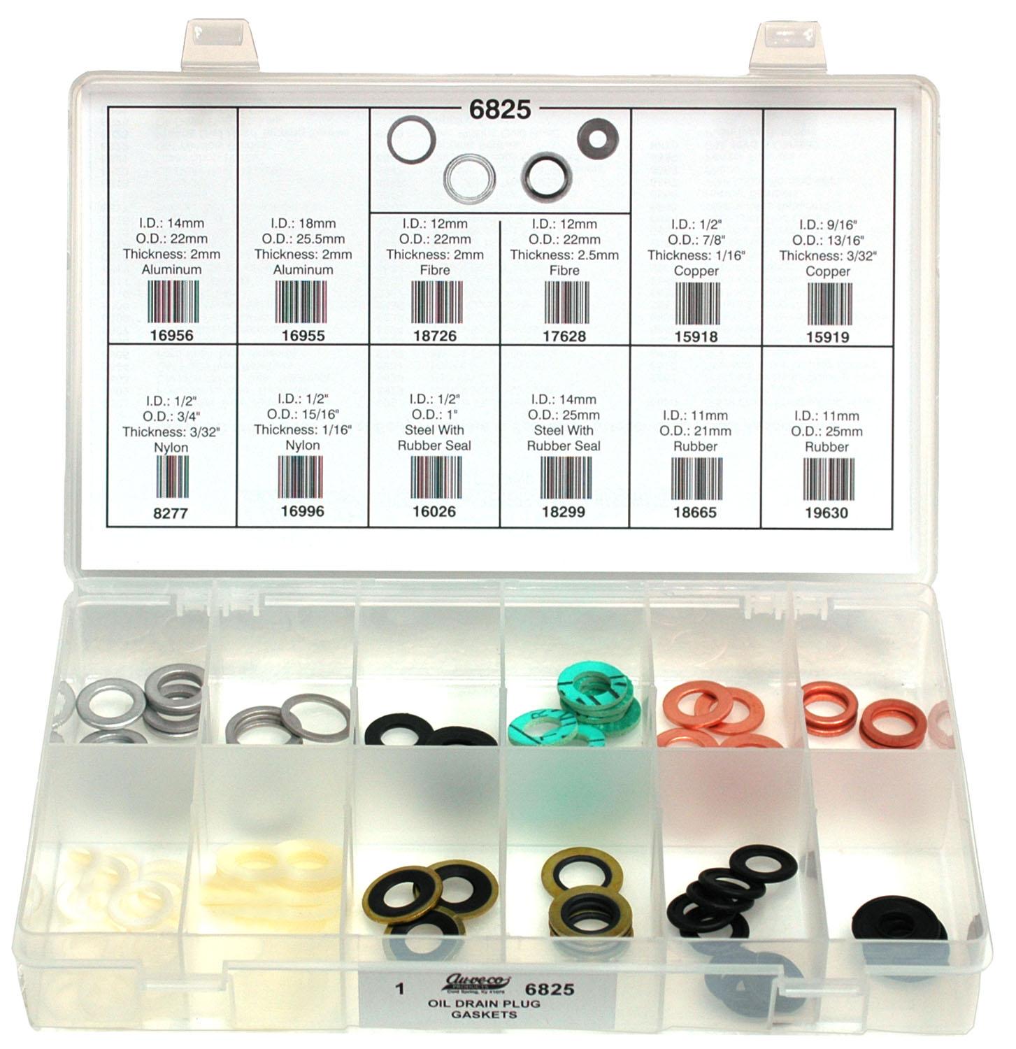 Auveco No. 6825 Oil Drain Plug Gasket Quik-Select Kit, Quantity - 1 KIT