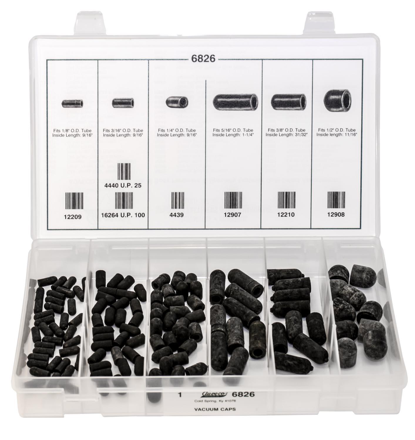 Auveco No. 6826 Rubber Vacuum Cap Quik-Select Kit, Quantity - 1 KIT