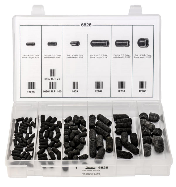 Auveco No. 6826 Rubber Vacuum Cap Quik-Select Kit, Quantity - 1 KIT