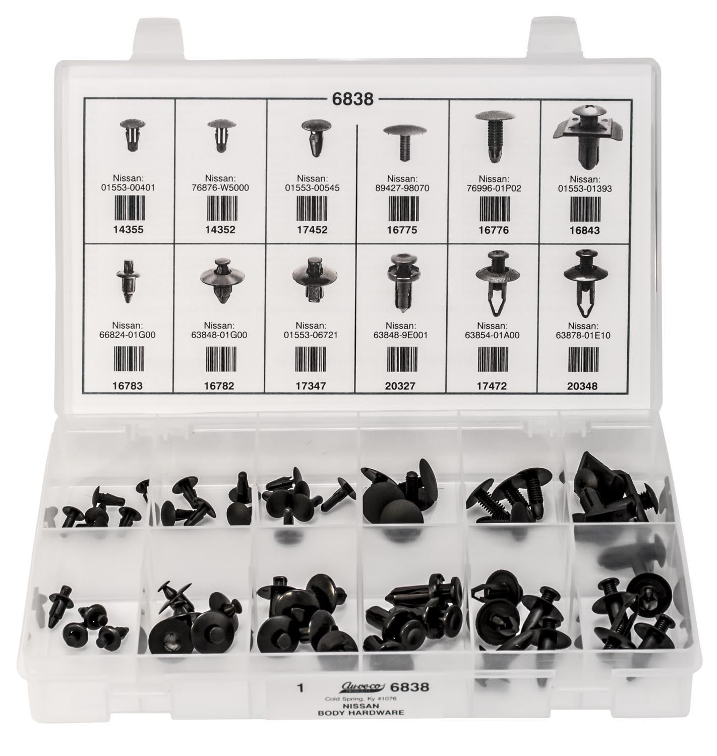 Auveco # 6838 Nissan Body Hardware Quik-Select Kit. Assortment. Qty 1.