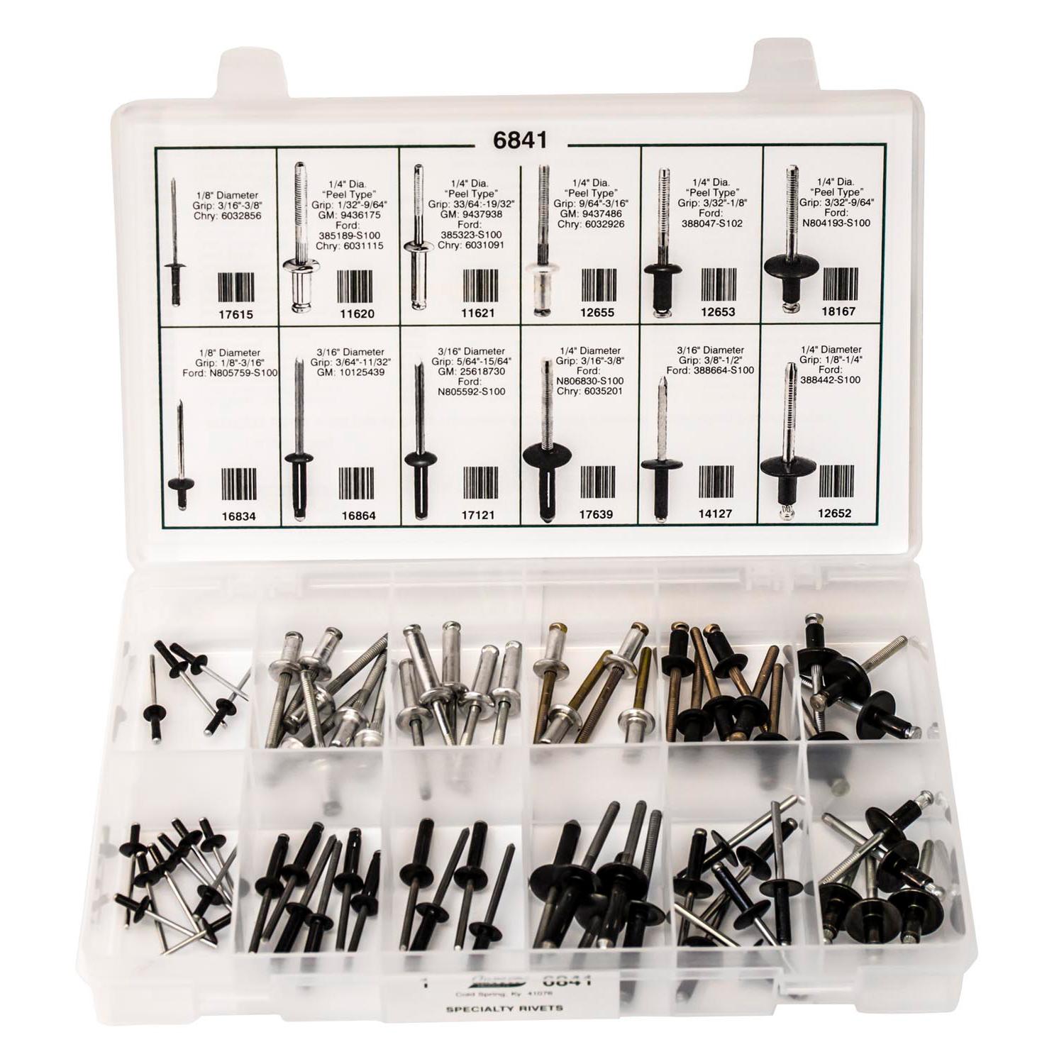 Auveco No. 6841 Specialty Rivets Quik-Select Kit, Quantity - 1 KIT
