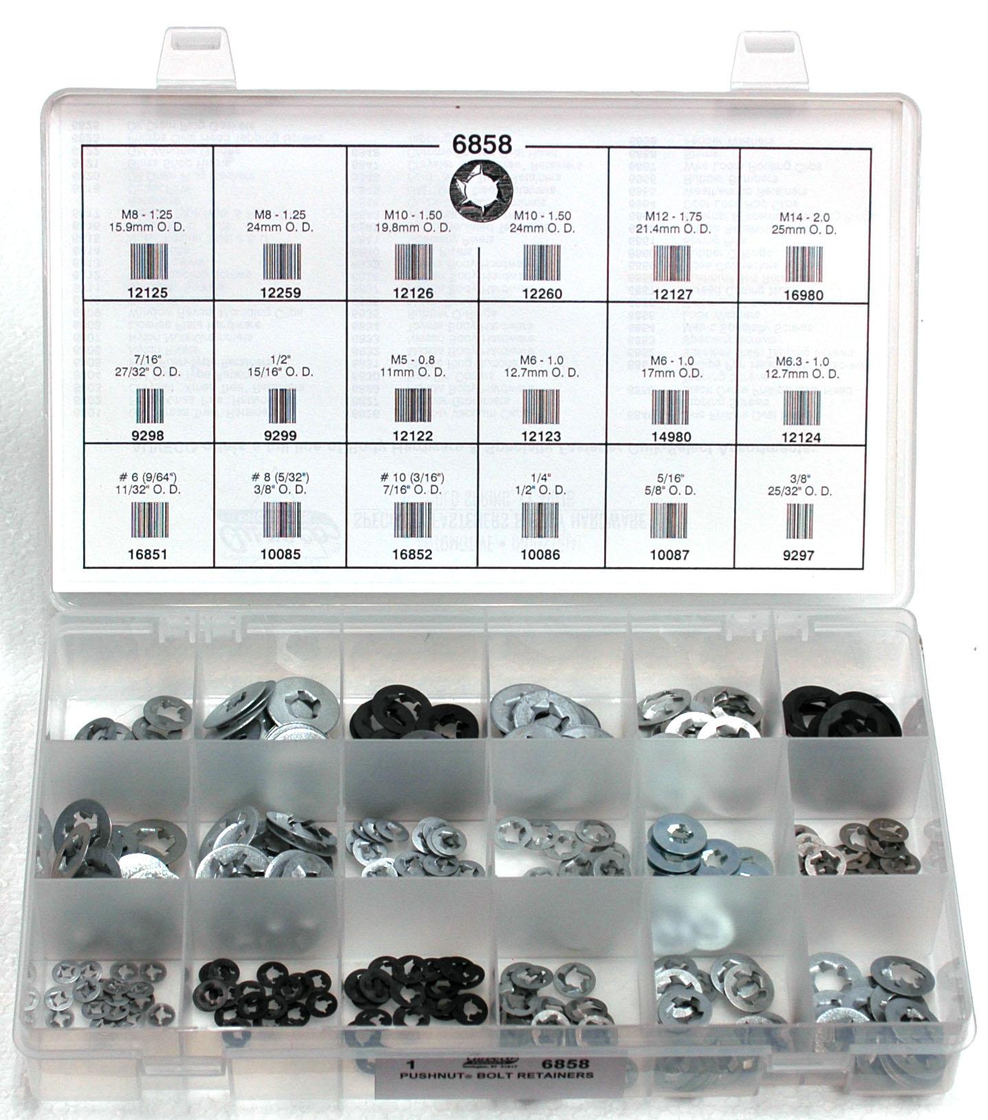 Auveco No. 6858 Pushnut Bolt Retainer Quik-Select Kit, Quantity - 1 KIT