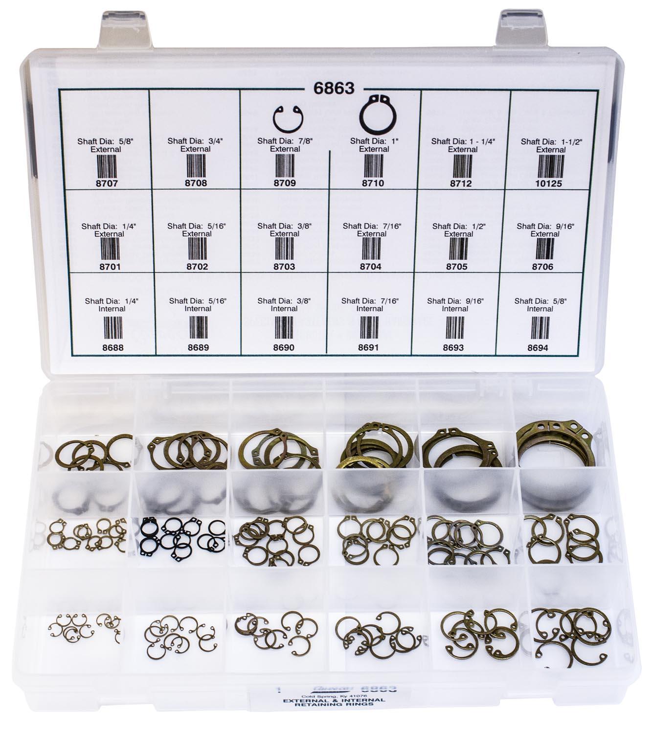 Auveco No. 6863 External & Internal Retaining Ring Quik-Select Kit, Quantity - 1 KIT