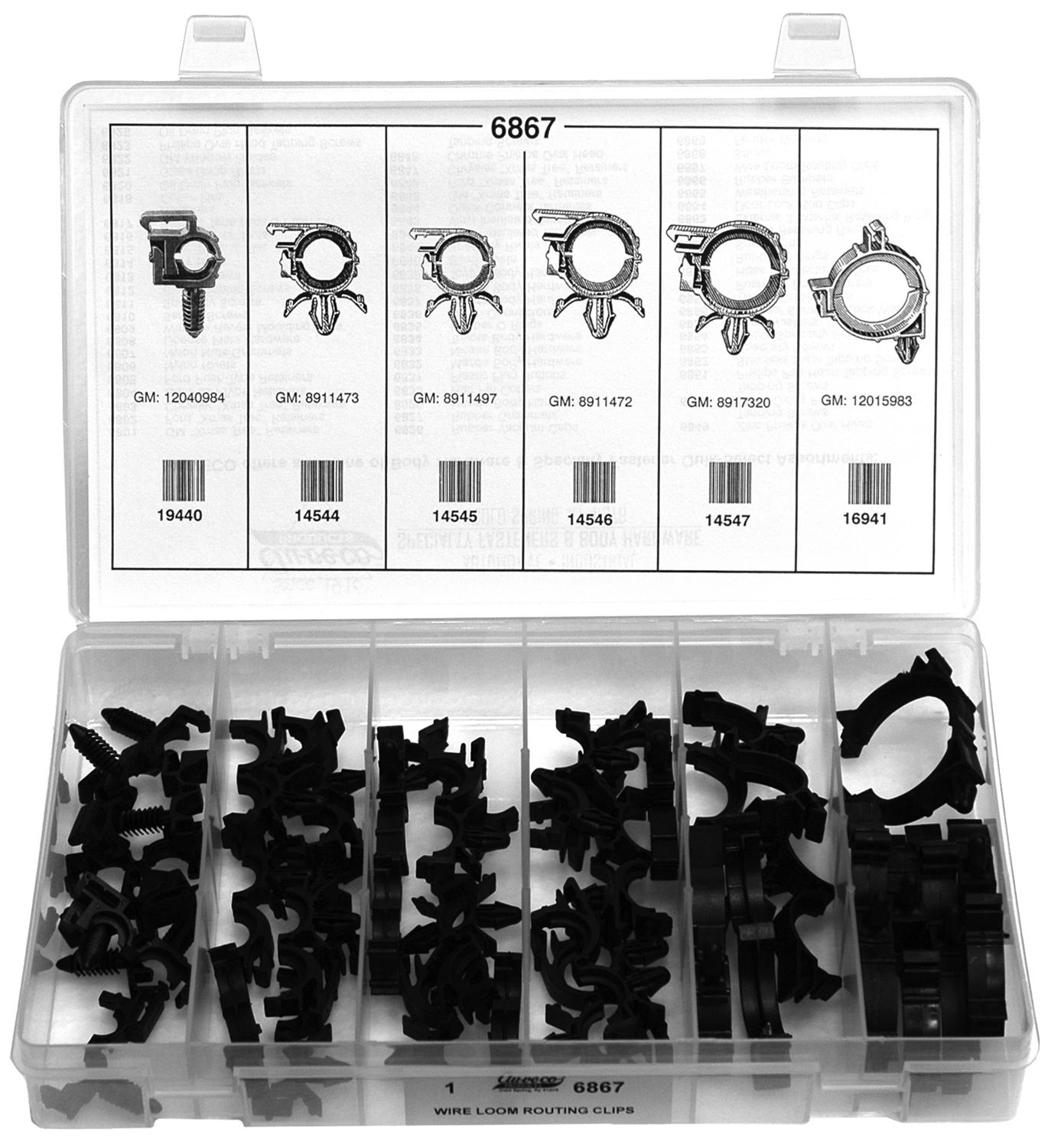Auveco # 6867 Wire Loom Routing Clips Quik-Select Kit. Assortment. Qty 1.