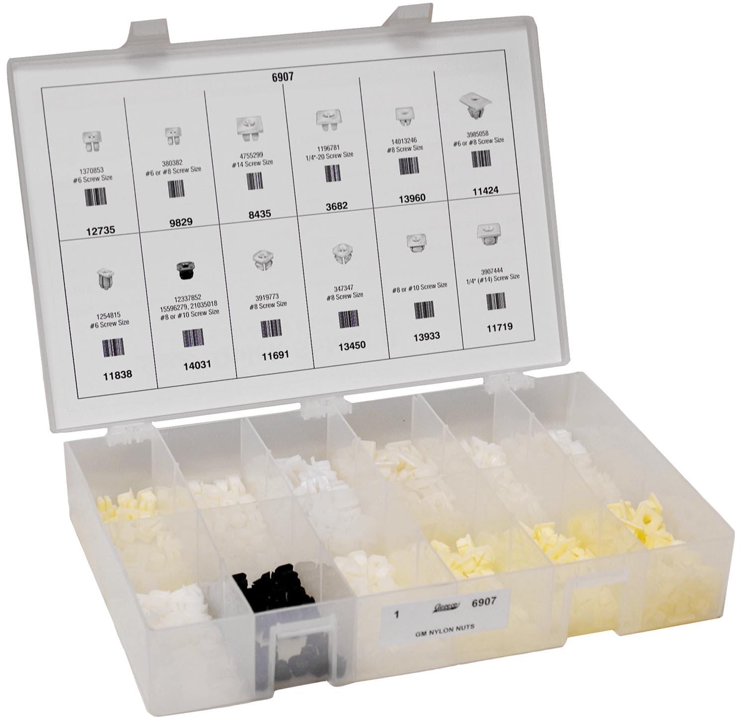 Auveco # 6907 GM Nylon Nuts Quik-Select II Kit. Assortment. Qty 1.