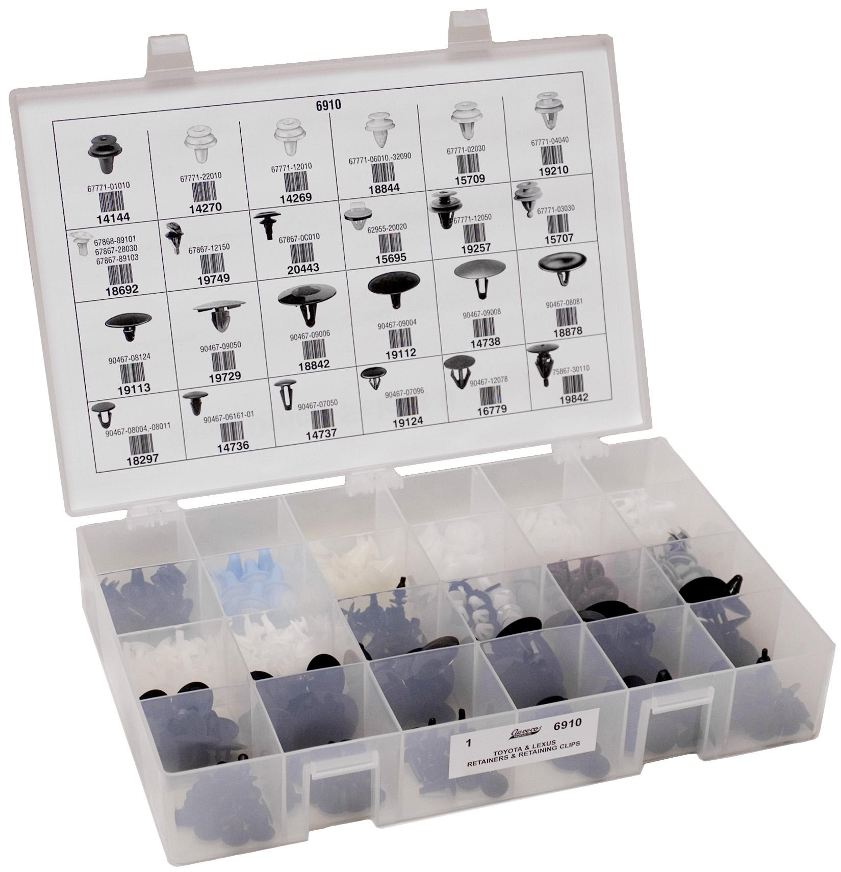 Auveco No. 6910 Toyota & Lexus Retainers & Retaining Clips Quik-Select II Kit, Quantity - 1 KIT