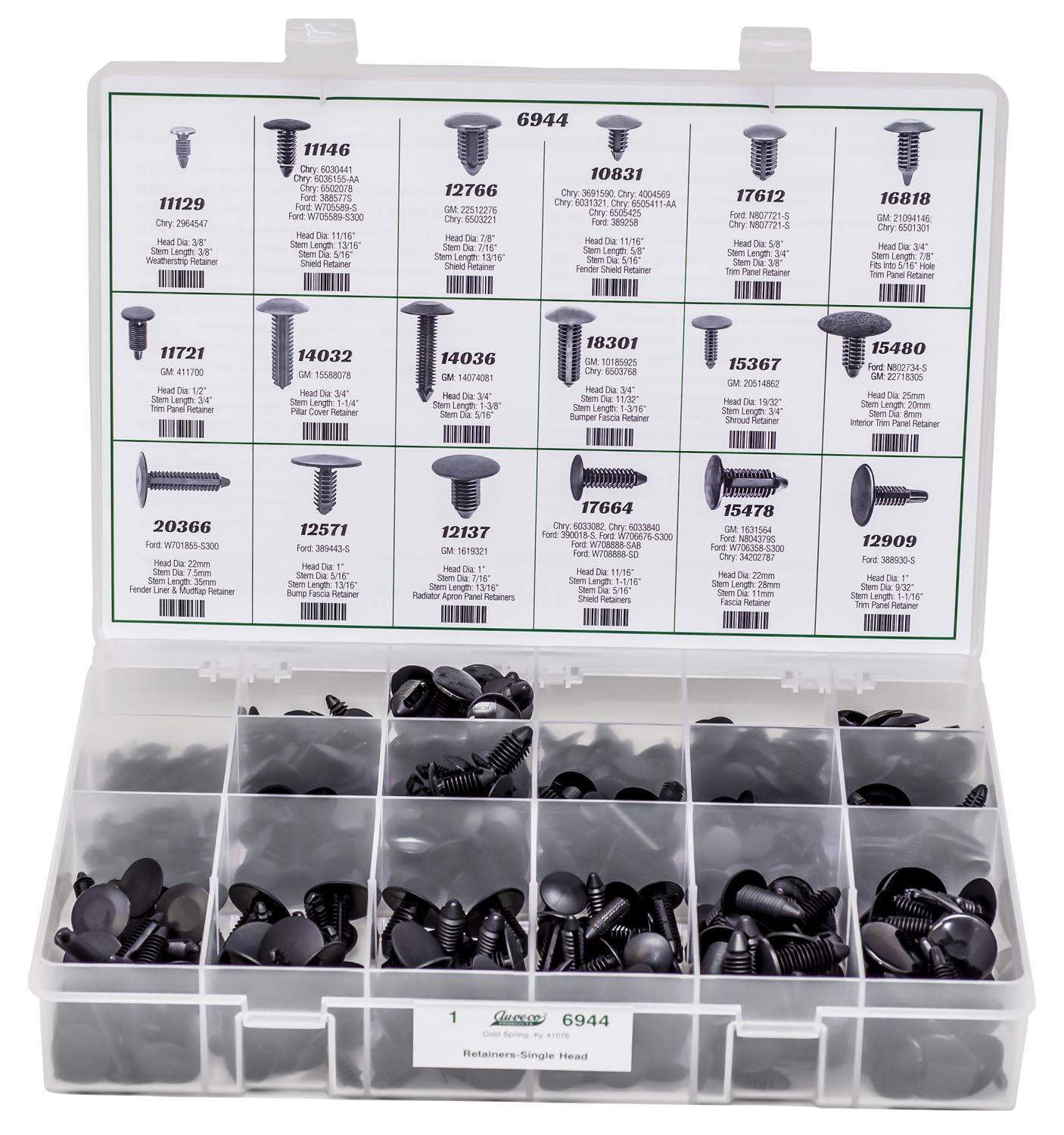 Auveco Item 6944 Single Head Retainer Assortment. Quantity 1