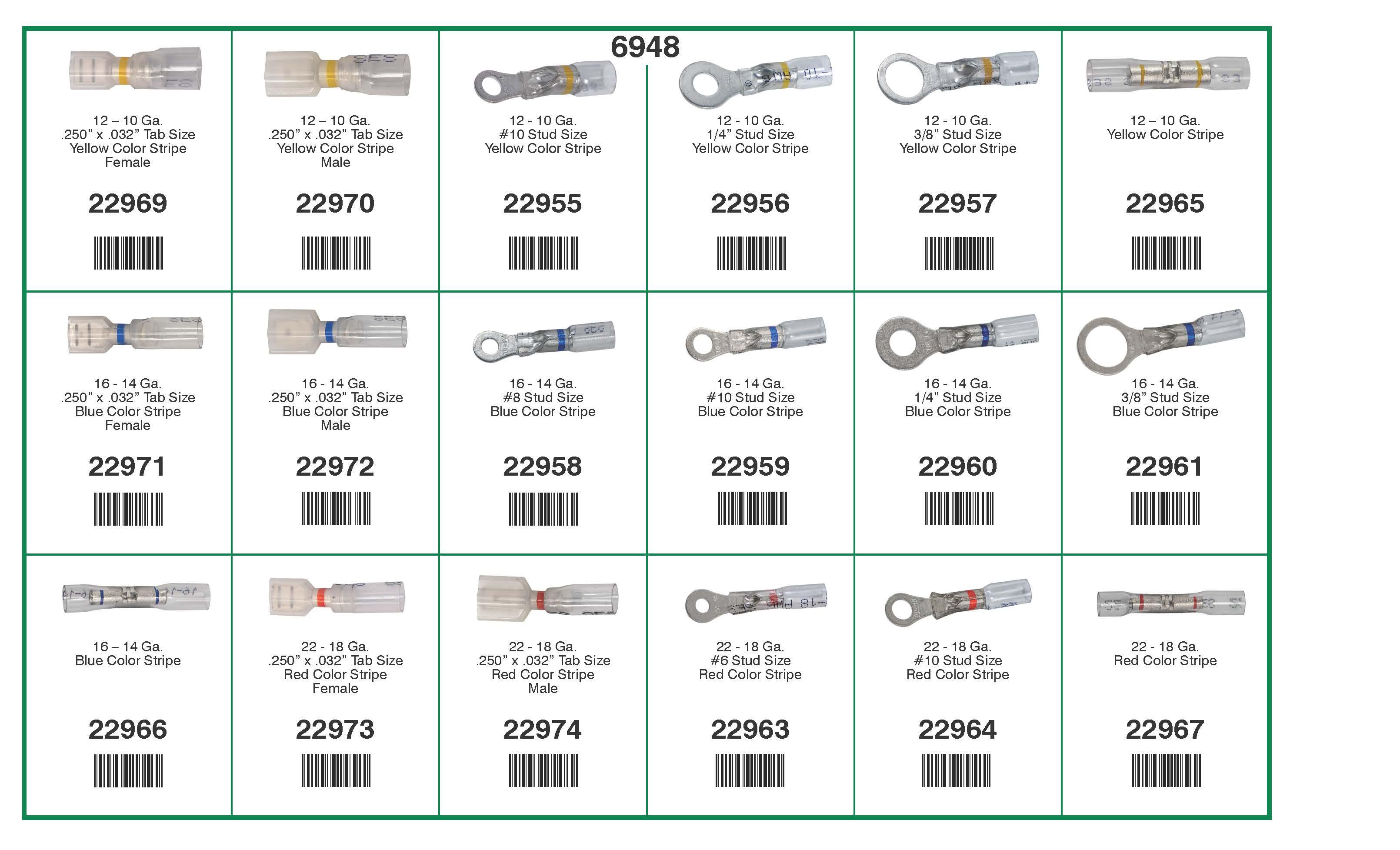 Auveco # 6948 Crystal Clear Krimp & Seal Terminals Quik-Select II. Assortment. Qty 1.