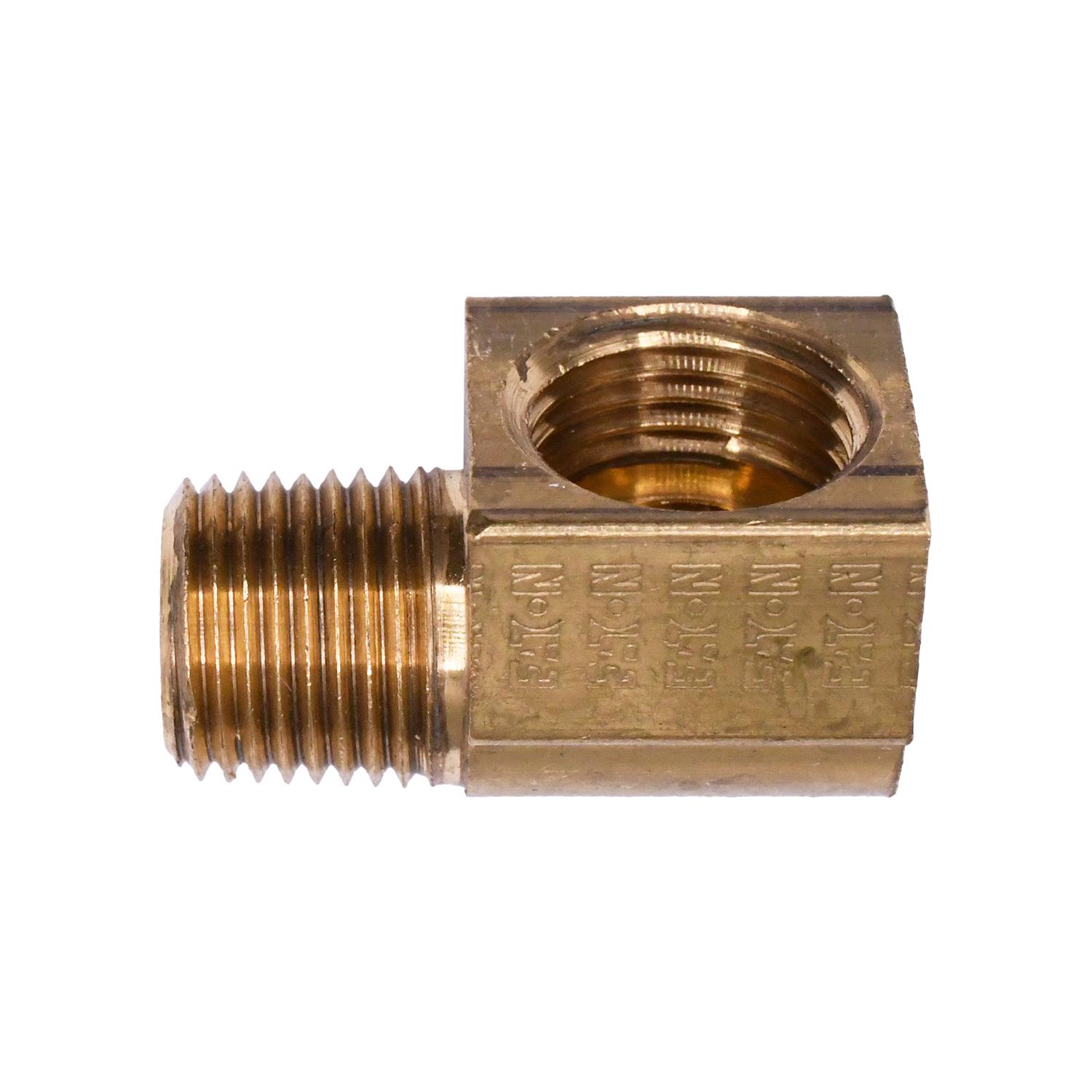Auveco # 76 Brass 90 Degree Inverted Flare 1/4" To Male Pipe 1/8" Adapter. Qty 5.