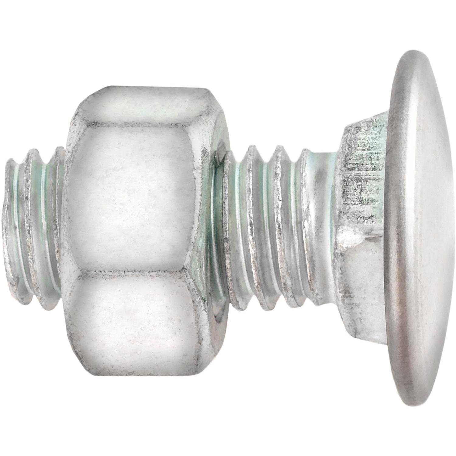 Auveco # 8624 Bumper Bolt 7/16"-14 X 1" Stainless Steel Cap Pan Head With Hex Nut. Qty 25.