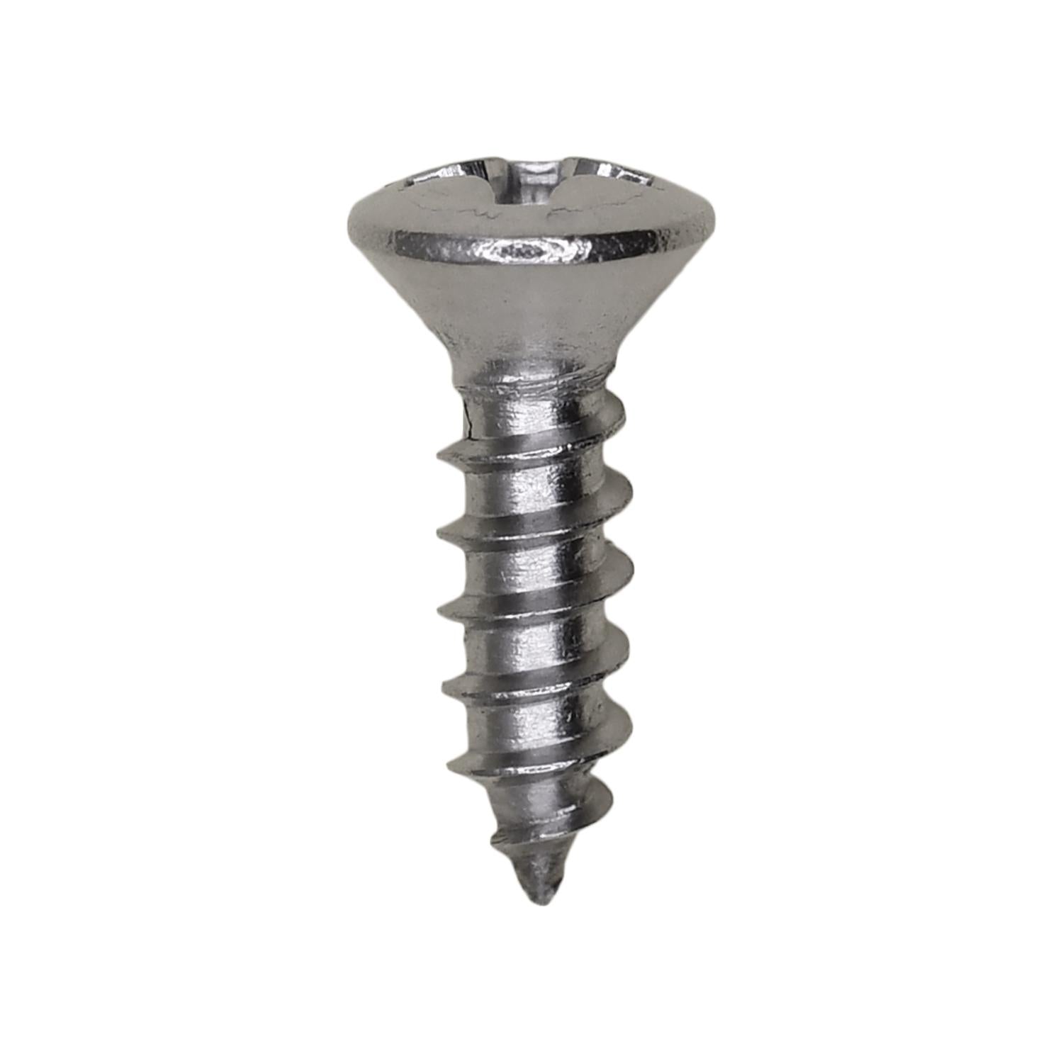 Auveco No. 9399 6 X 1/2" Phillips Oval Head Tapping Screw 18-8 Stainless Steel, Quantity - 100