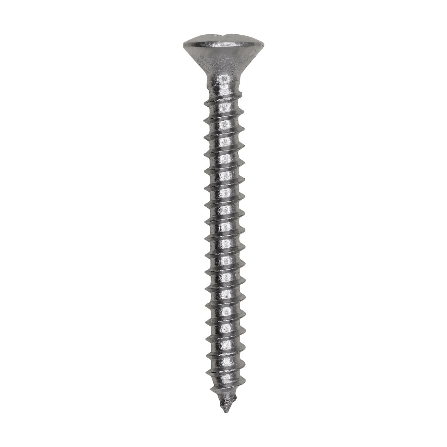 Auveco No. 9402 6 X 1-1/4" Phillips Oval Head Tapping Screw 18-8 Stainless Steel, Quantity - 100