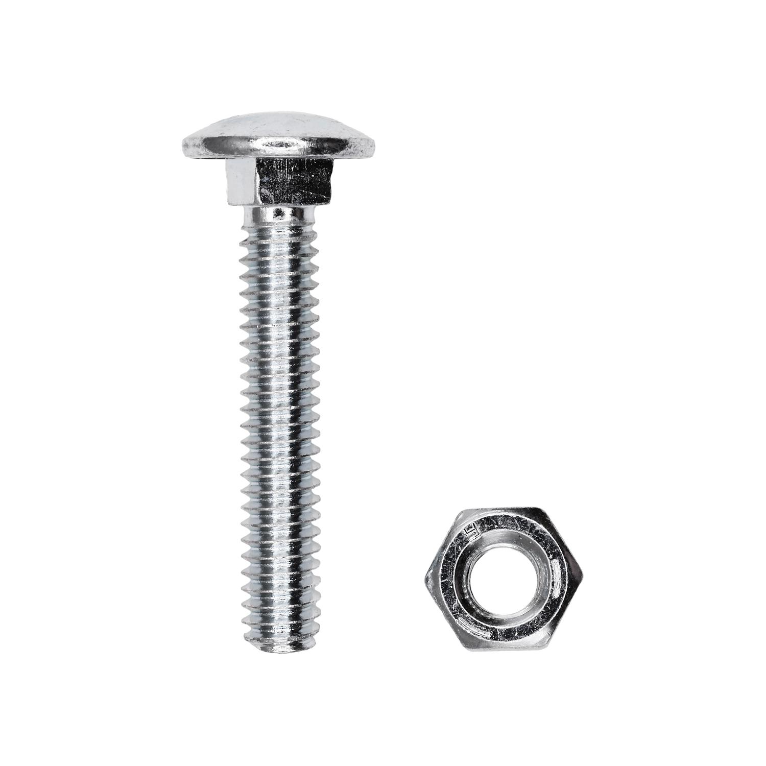 Auveco # 9482 1/4" X 1" Carriage Bolt Zinc. Qty 50.