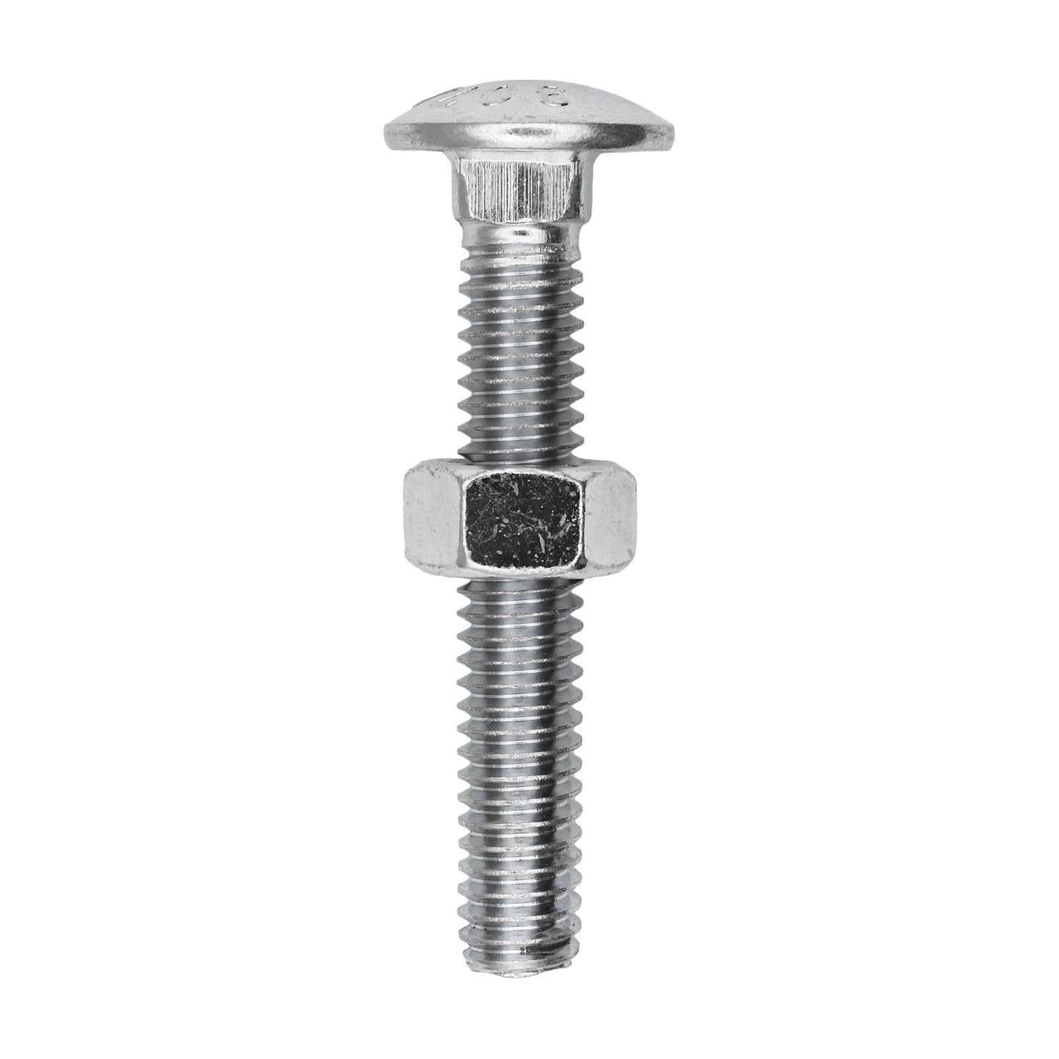 Auveco # 9492 5/16" X 2" Carriage Bolt Zinc. Qty 25.