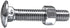 Auveco No. 9500 3/8" X 2" Carriage Bolt Zinc, Quantity - 25