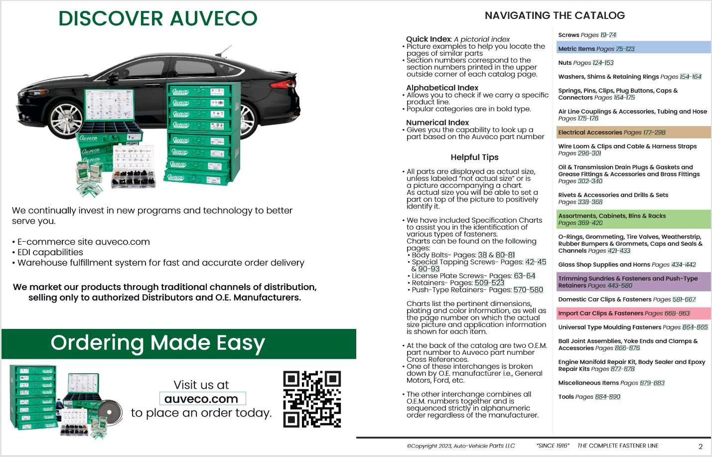 Auveco Current 2023 Complete Catalog Of Automotive Body Hardware 979 Pages. Qty 1.