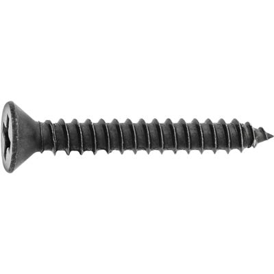Auveco # 10177 #8 X 1" Phillips Flat Head Tapping Screw Black Oxide AB. Qty 100.