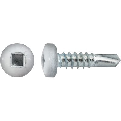 Auveco # 22689 #10 X 3/4" Square Pan Self-Drilling Tek Zinc White Painted Head. RV Screws. Qty 100.