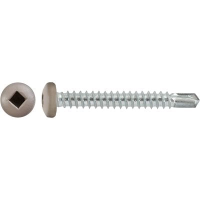 Auveco # 22697 #10 X 1-1/2" Square Pan Self-Drilling Tek Zinc Tan Painted Head. RV Screws. Qty 100.