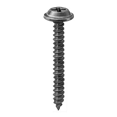 Auveco 23302 8 X 1-1/4 Phillips Flat Top Washer Head Tapping Screw Black Qty 100 