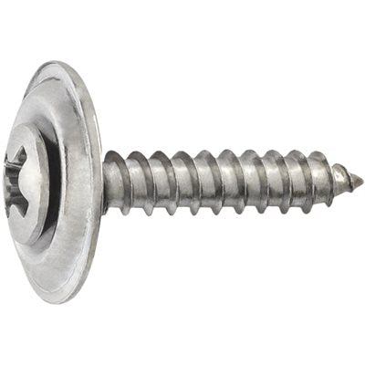 Auveco 23347 Phillips Oval Head Tapping Screw Countersunk Washer 10 X 1-1/4 - Chrome Qty 50 