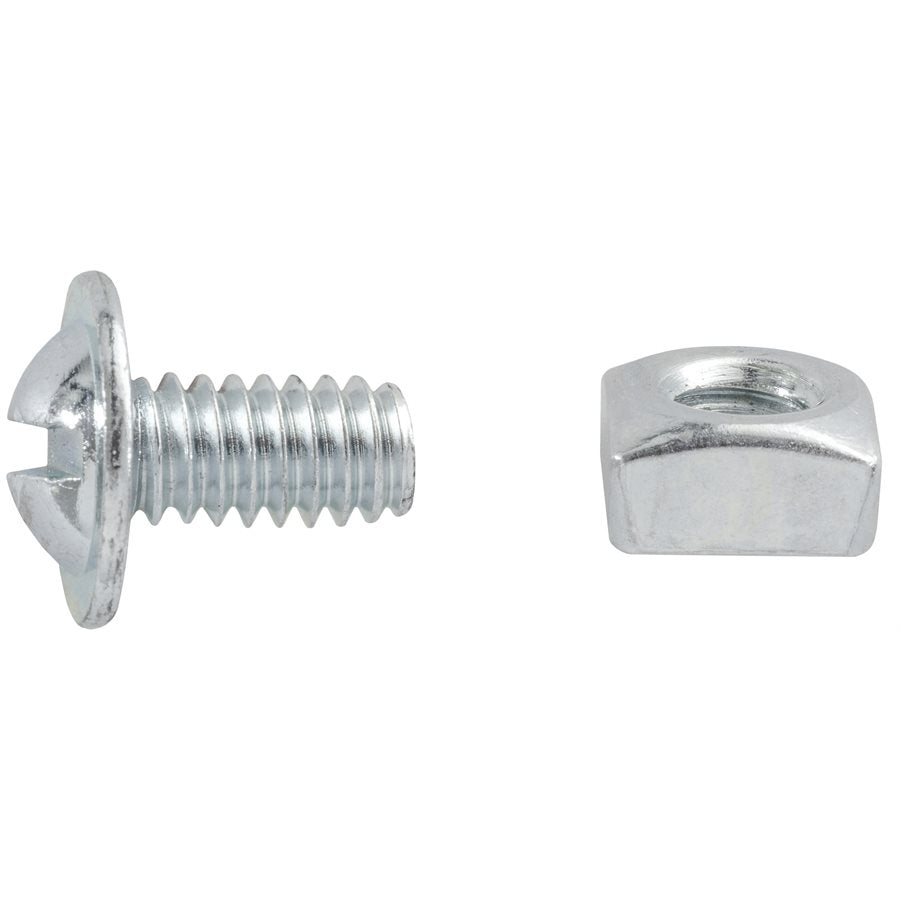 Auveco 23503 Slotted Round Washer Head License Plate Screw W/Square Nut 1/4-20 X 1/2 Qty 100 