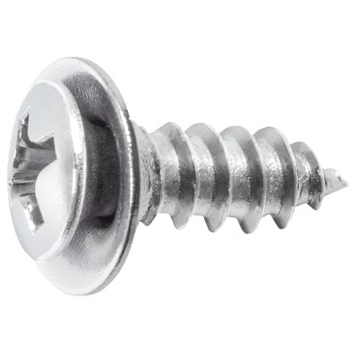 Auveco 23834 Phillips Oval Head Sems Flush Washer Tapping Screw 8 X 1/2 - Chrome Qty 100 