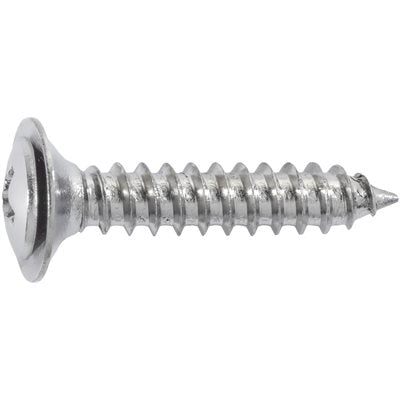 Auveco 23836 Phillips Oval Head Sems Flush Washer Tapping Screw 10 X 1 - Chrome Qty 100 