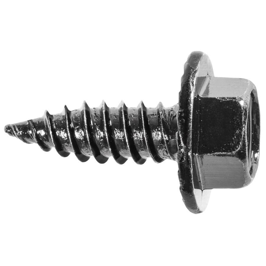 Auveco 23850 Hex Serrated Washer Head Tapping Screw W/ Pierce Point 14 X 3/4 - Black Qty 50 