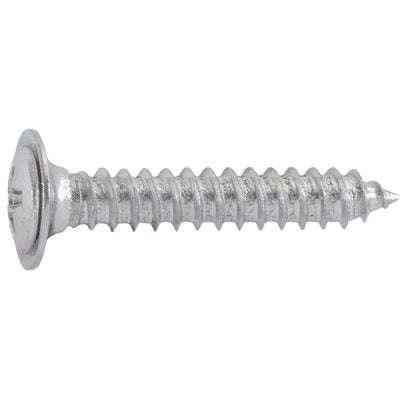 Auveco 23867 Phillips Oval Head Sems Flush Washer Tapping Screw 8 X 1 - Chrome Qty 50 