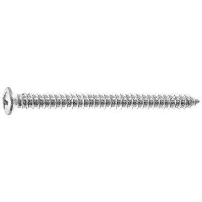 Auveco 24033 Phillips Oval Head Tapping Screw 8 X 2 - Chrome Qty 100 