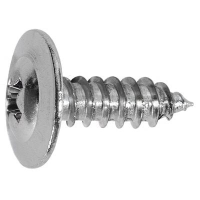 Auveco 24175 Round Washer Head Tapping Screw 8 X 1/2 - Chrome Qty 100 