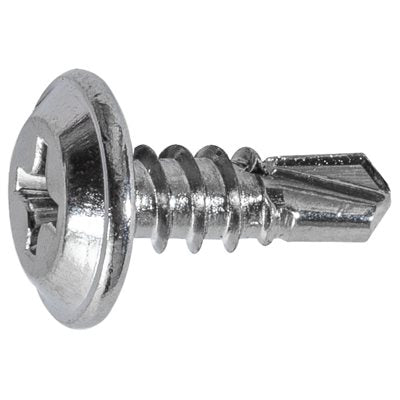 Auveco 24178 Phillips Washer Head Tapping Screw W/Tek Point 8 X 1/2 - Chrome Qty 100 