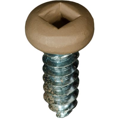 Auveco # 25365 8 x 1/2" Tan Painted Square Drive Pan Head Tapping Screw. Qty 100.