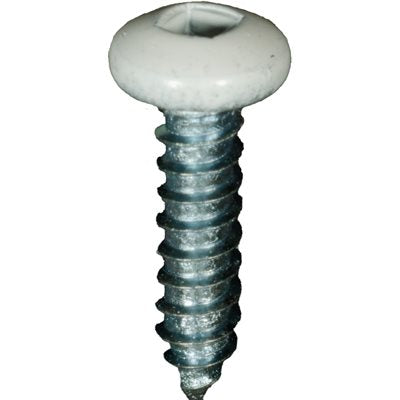 Auveco # 25384 10 x 3/4" White Painted Square Drive Pan Head Tapping Screw. Qty 100.