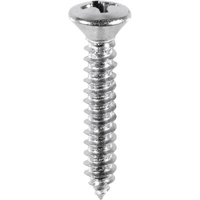 Auveco # 2722 10 X 1/2" Phillips Oval Head Tapping Screw Chrome. Qty 100.