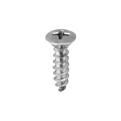 Auveco # 2728 10 X 3/4" Phillips Oval Head Tapping Screw Chrome. Qty 100.