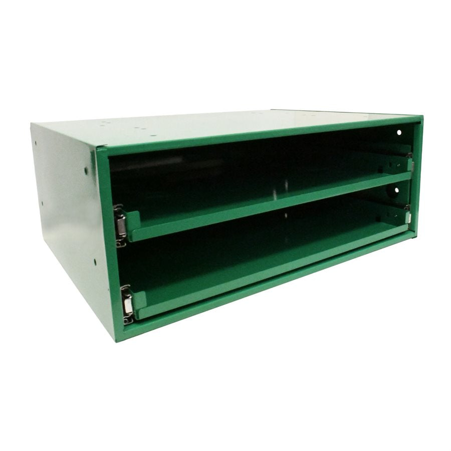 Auveco # 3-96R Empty 2-Drawer Cabinet with Roller Bearings 20 x 15-3/4 x 8. Qty 1.