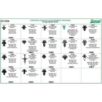 Auveco # 6717EPA Foreign Splash Shield Assortment. Qty 1.