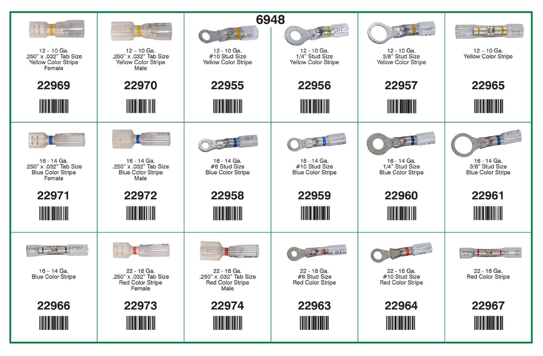 Auveco 6948 Crystal Clear Krimp & Seal Terminals Quik-Select II Qty 1 
