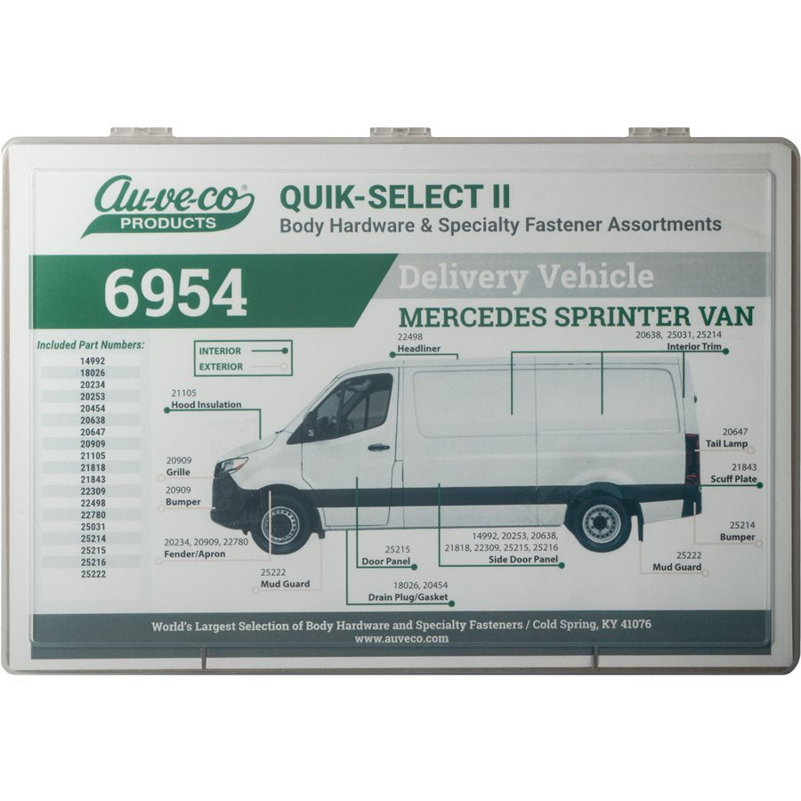 Auveco # 6954 Mercedes Sprinter Van Clips & Fasteners. Quik Select II. Qty 1.