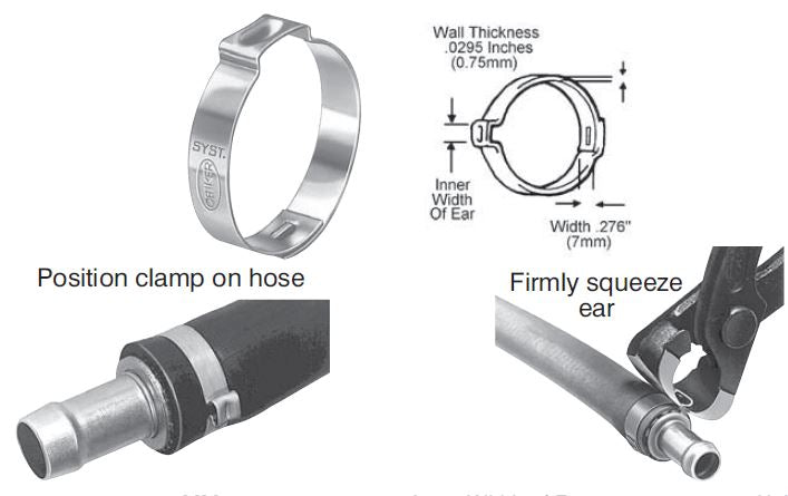 Auveco # 18443 Crimp-Type Hose Clamp 11/16". Qty 25.