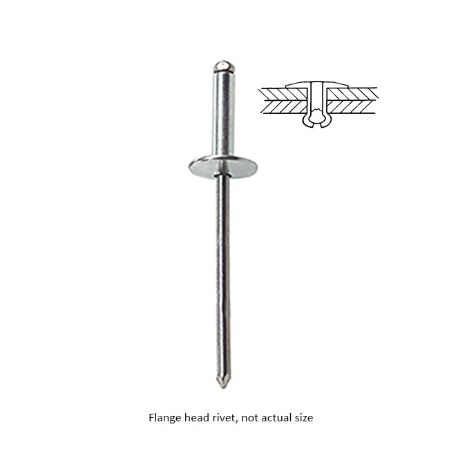 Auveco 8922 Pan-L-Rivets Lg Flange 3/8” Dia 1/8” Grip 1/16” - 1/8” AD42ABSLF Qty 100 