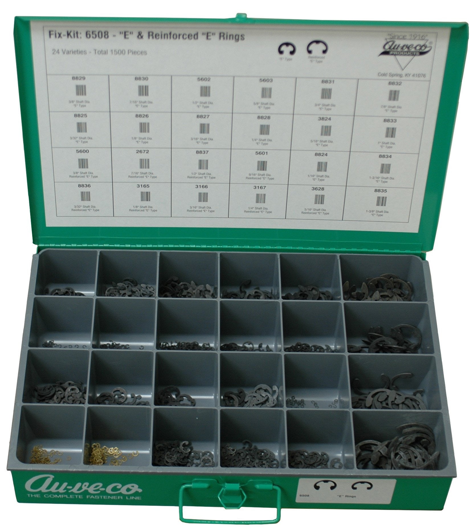 Auveco 6508 E Type Retaining Ring Kit Qty 1 