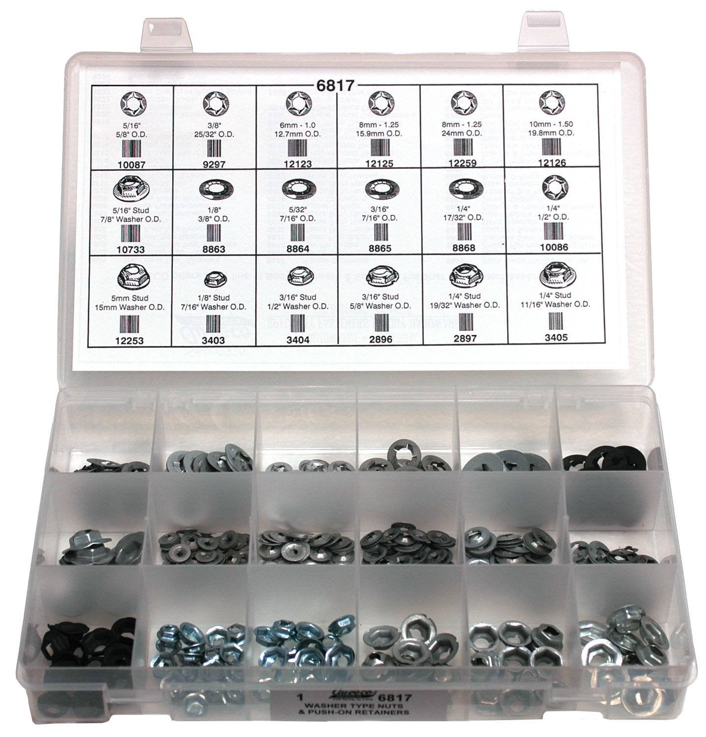 Auveco 6817 Washer Nut And Push-On Retainers Quik-Select Kit Qty 1 