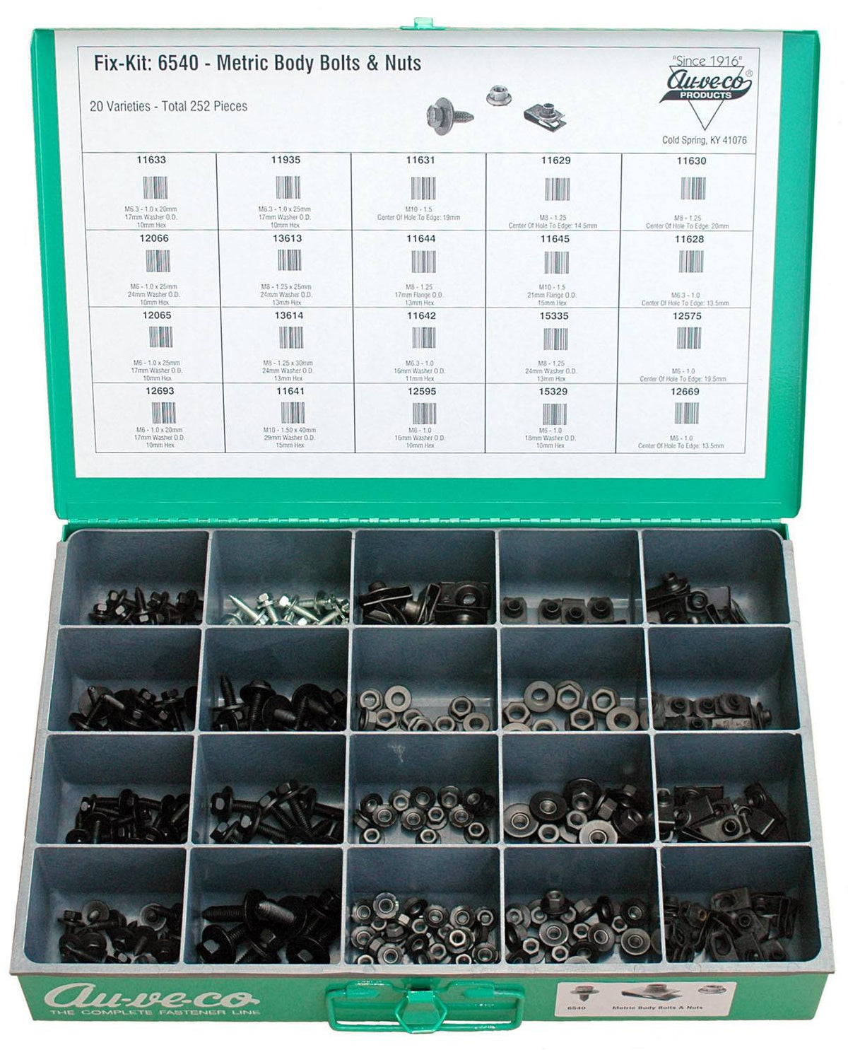 Auveco 6540 Metric Body Bolt And Nut Kit Qty 1 – AutoFastenersAndClips.com