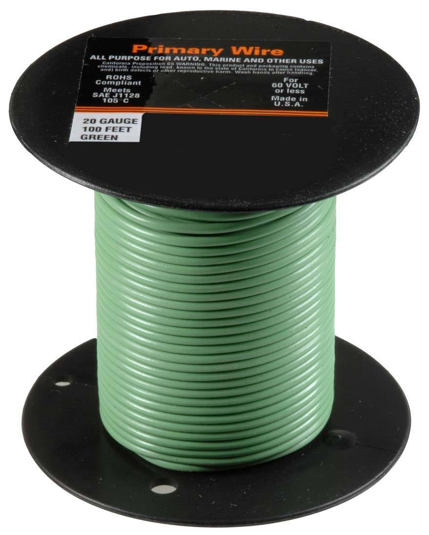 Auveco 21343 20 Gauge Primary Wire, Green Qty 1 