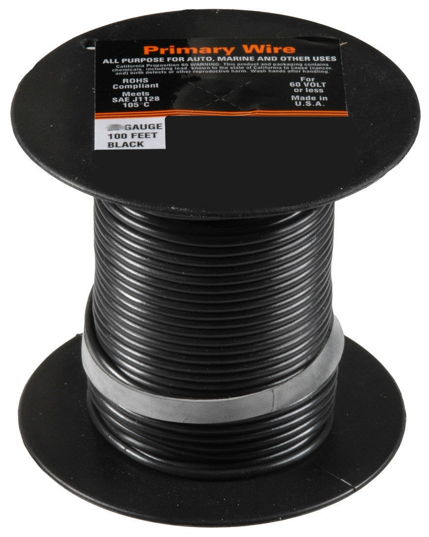 Auveco 12447 Primary Wire 10 Gauge Black 100 Feet Qty 1 